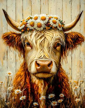 Koeiepoëzie - zonnestralen en bloemenmagie van Klaus Tesching - Art-AI
