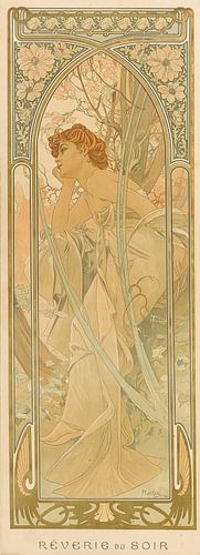 Avond mijmering (nachtelijke sluimer), Alphonse Mucha