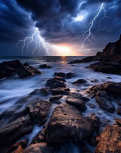 Gewitter über dem Meer