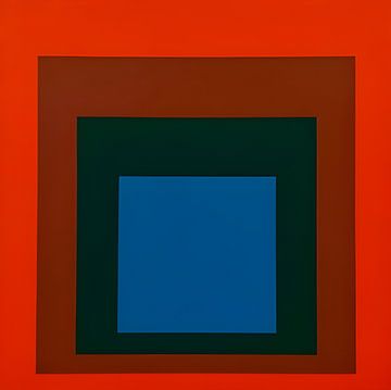 Josef Albers - Hommage aan het plein, rood, blauw, hoge resolutie van Vivanne