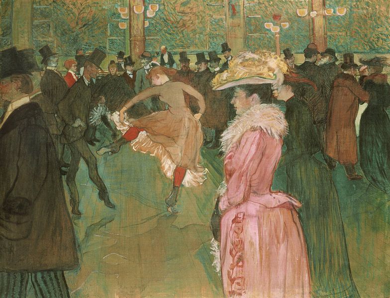 Im Moulin Rouge: Der Tanz, Henri de Toulouse-Lautrec von Meisterhafte Meister