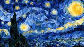 The Starry Night: Cubism by TheXclusive Art