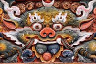 Relief van een demon in Bhutan van Theo Molenaar thumbnail
