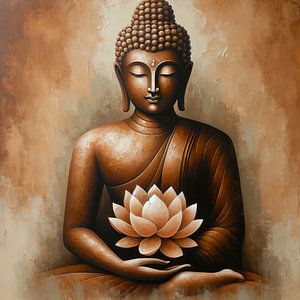 Bouddha avec fleur de Lotus