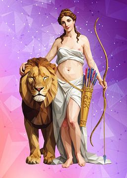 Die Göttin Diana und ein Löwe von Low Profile