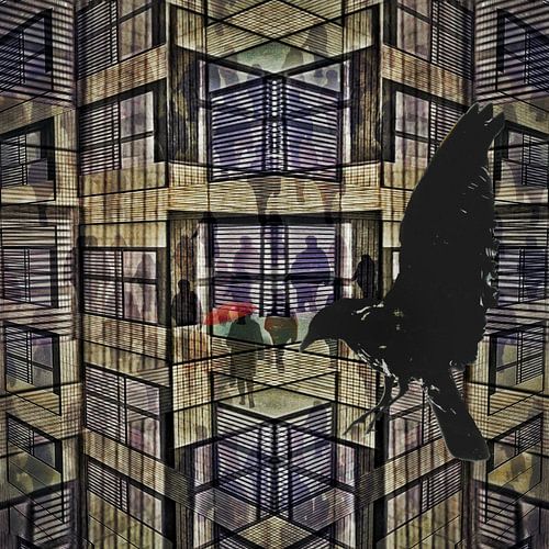 Spiegelpaleis (met kraai en menigte)