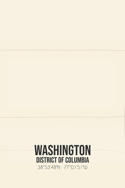 Carte ancienne de Washington (District de Columbia), Etats-Unis. par Affiches de lieux