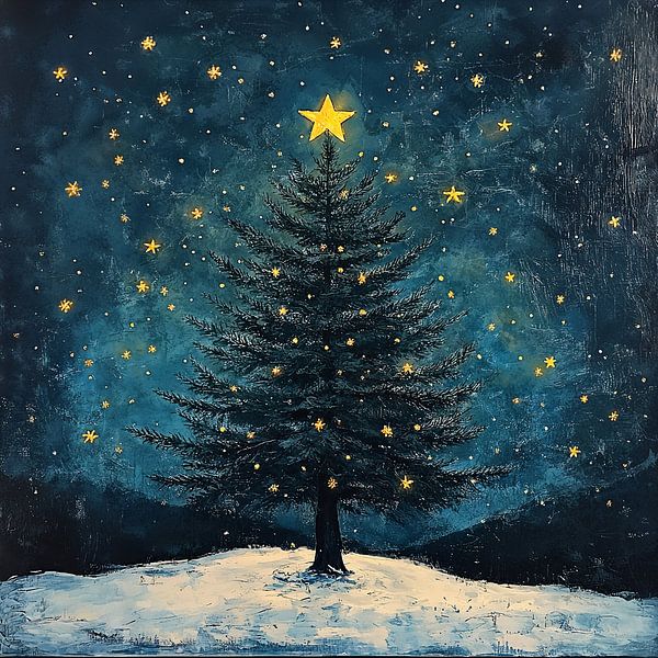 Christmas Starry Night by Wonderful Art