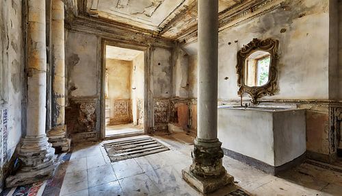 Verloren plaats met kolommen