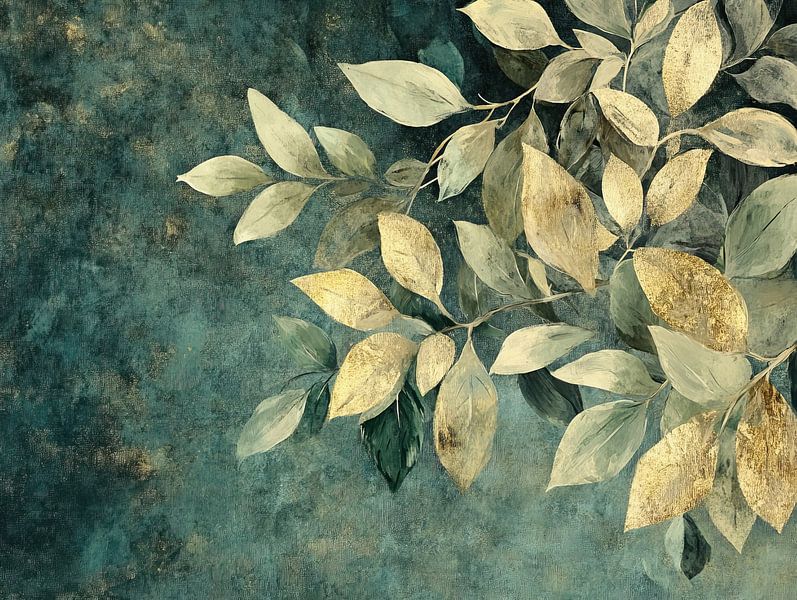 Blattkunst | Golden Leaves von Blumen Studio