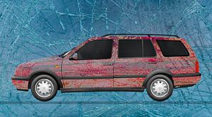 VW Golf 3 Variant Art Car in red splinter