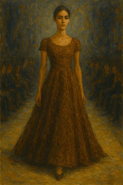 Catwalk Brown Dress by FoXo Art