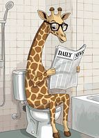 Giraffe op het toilet