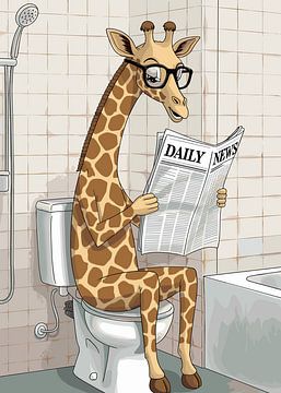 Giraffe op het toilet van Vicky Hanggara
