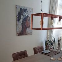 Klantfoto: African woman flower van Mieke Daenen, op canvas