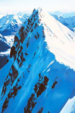 Besneeuwde top van de Alpen van Poster Art Shop