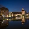 Nürnberg - Pegnitzwehr, Kettensteg und Schlayerturm bei Nacht von t.ART