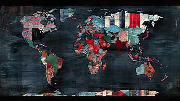 carte du monde excentrique sur PixelPrestige