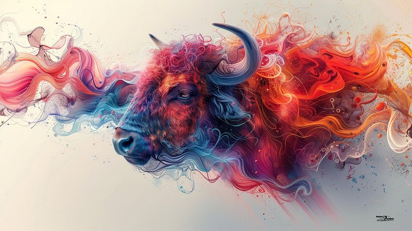 encre à l'alcool - bison par Gelissen Artworks