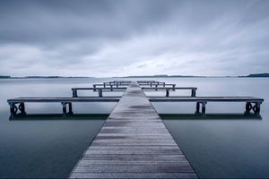 Langzeitbelichtung Steg am Veerse Meer von Silvia Thiel