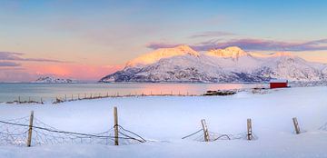 Winter Landscape with boathouse in Norway by Adelheid Smitt