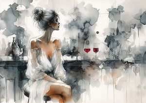 Frau an der Bar...
