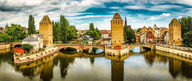 Panorama Shot Covered Bridges Small France Tanners Quarter Ill Strasbourg France par Dieter Walther