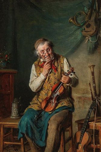 De vioolmaker in zijn atelier