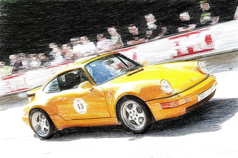 Porsche 911  964 Turbo - Start 13  - Eggberg Klassik 2024 PHOTO ART von Ingo Laue