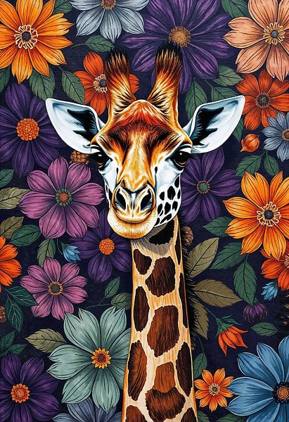 Giraffe floral von Liona Toussaint