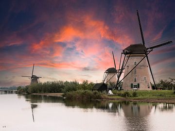 Moulins à Kinderdijk sur Martien Spanjers