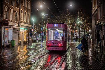 Tram op Rembrandtplein amsterdam