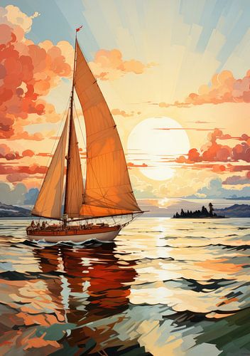 Zeilboot Zee Oceaan Nautisch Maritiem Zeilen Poster