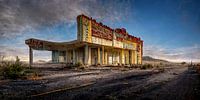 Verlaten casino uit de jaren vijftig langs Route 66