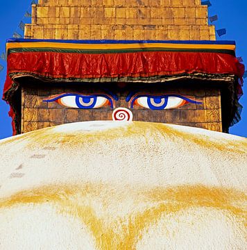 De alziende ogen van Boeddha, Kathmandu, Nepal van Walter G. Allgöwer