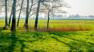 Landschap bij Huins/Lions, Friesland, Nederland. van Jaap Bosma Fotografie