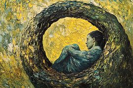 spiritueel schilderij met bomen van Egon Zitter