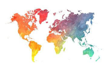 Weltkarte Farben #Karte von JBJart Justyna Jaszke