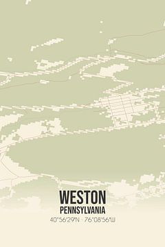 Alte Karte von Weston (Pennsylvania), USA. von Rezona