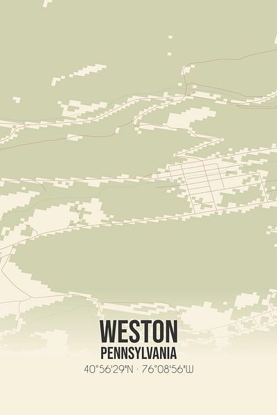 Carte ancienne de Weston (Pennsylvanie), USA. par Affiches de lieux