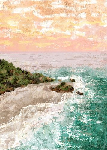 Au bord de la mer - peinture abstraite