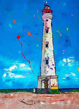 Kalifornischer Leuchtturm Aruba von Happy Paintings
