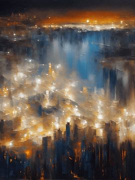 Die Stadt bei Nacht von Jolique Arte