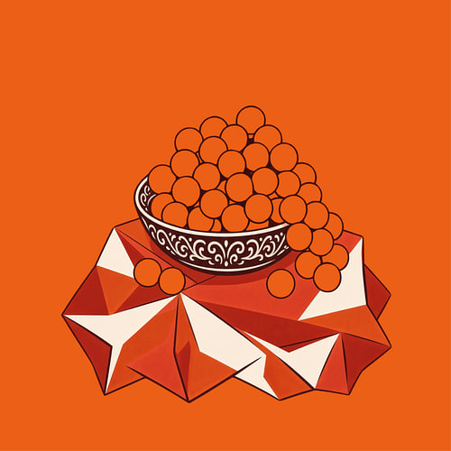 Trauben in einer verzierten Schale auf einer Mandarine