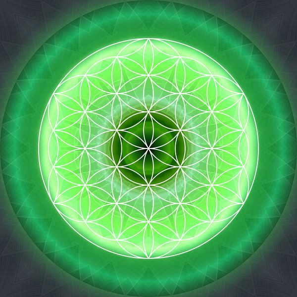 Chakra du cœur avec fleur de vie par Christine Bässler