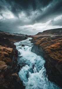 Wildfluss im Herbst
