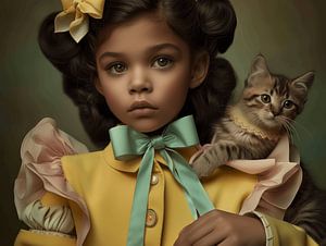 Kunstporträt "Ich und meine Katze"