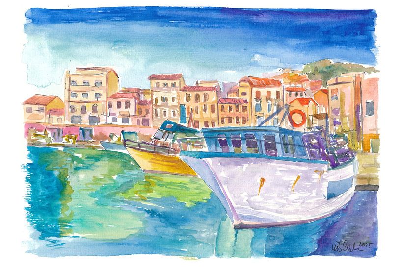 La Maddalena Old Harbour View of the Mediterranean harbour by Markus Bleichner