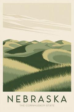 Nebraska Vintage Reisposter van Poster Art Shop