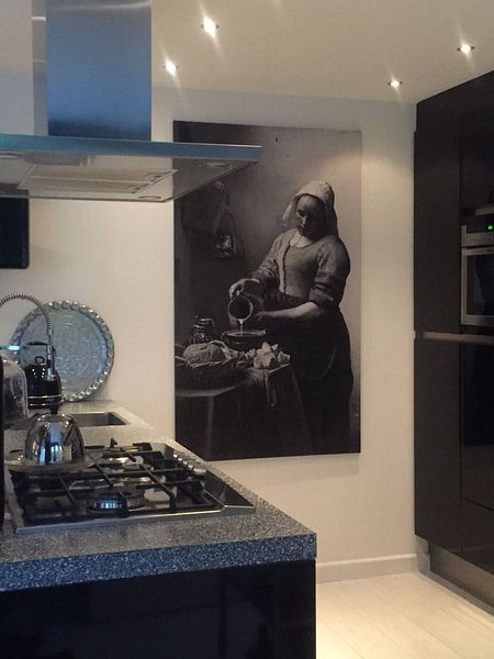Klantfoto: Het Melkmeisje - Vermeer Schilderij (HQ), op canvas